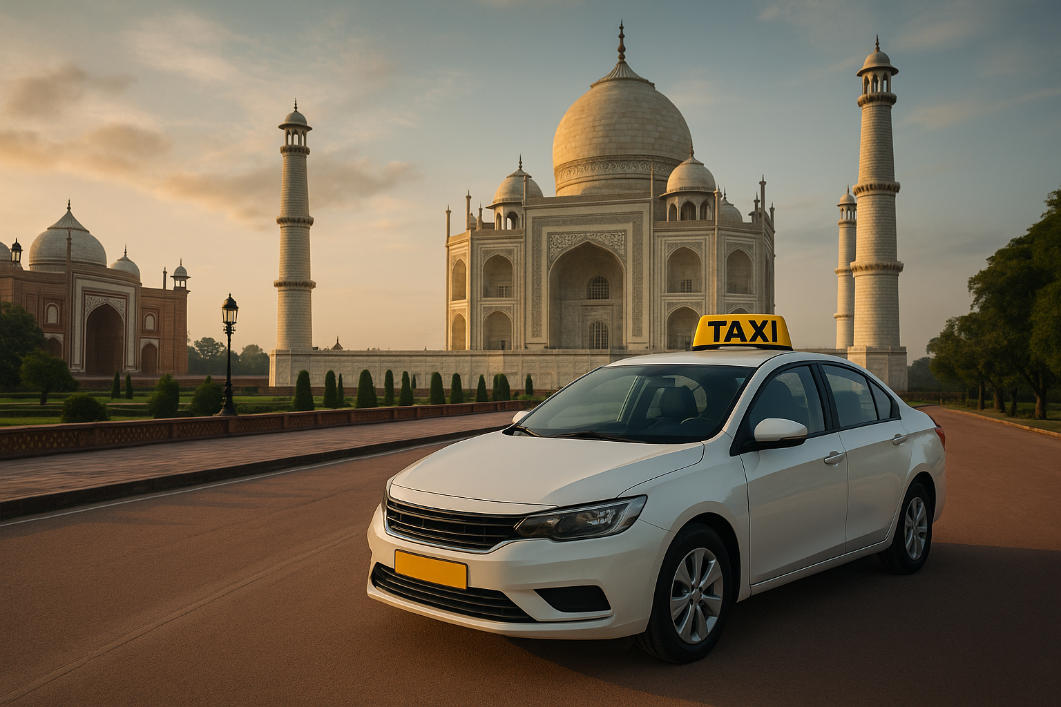 Delhi to Agra road trip with Taj Mahal view